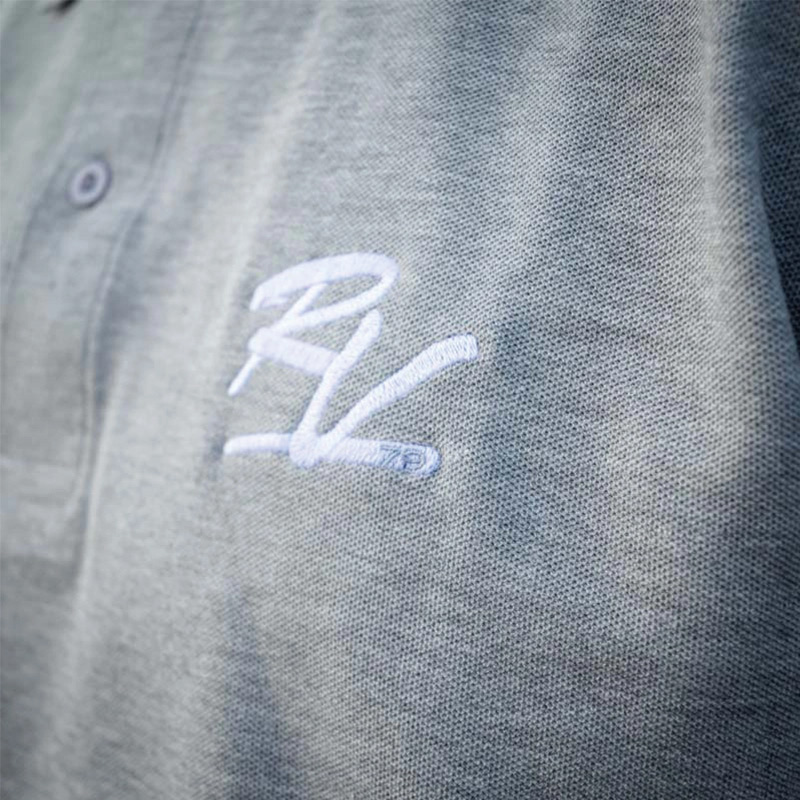 Rasta Poloshirt grau Aufdruck Logo